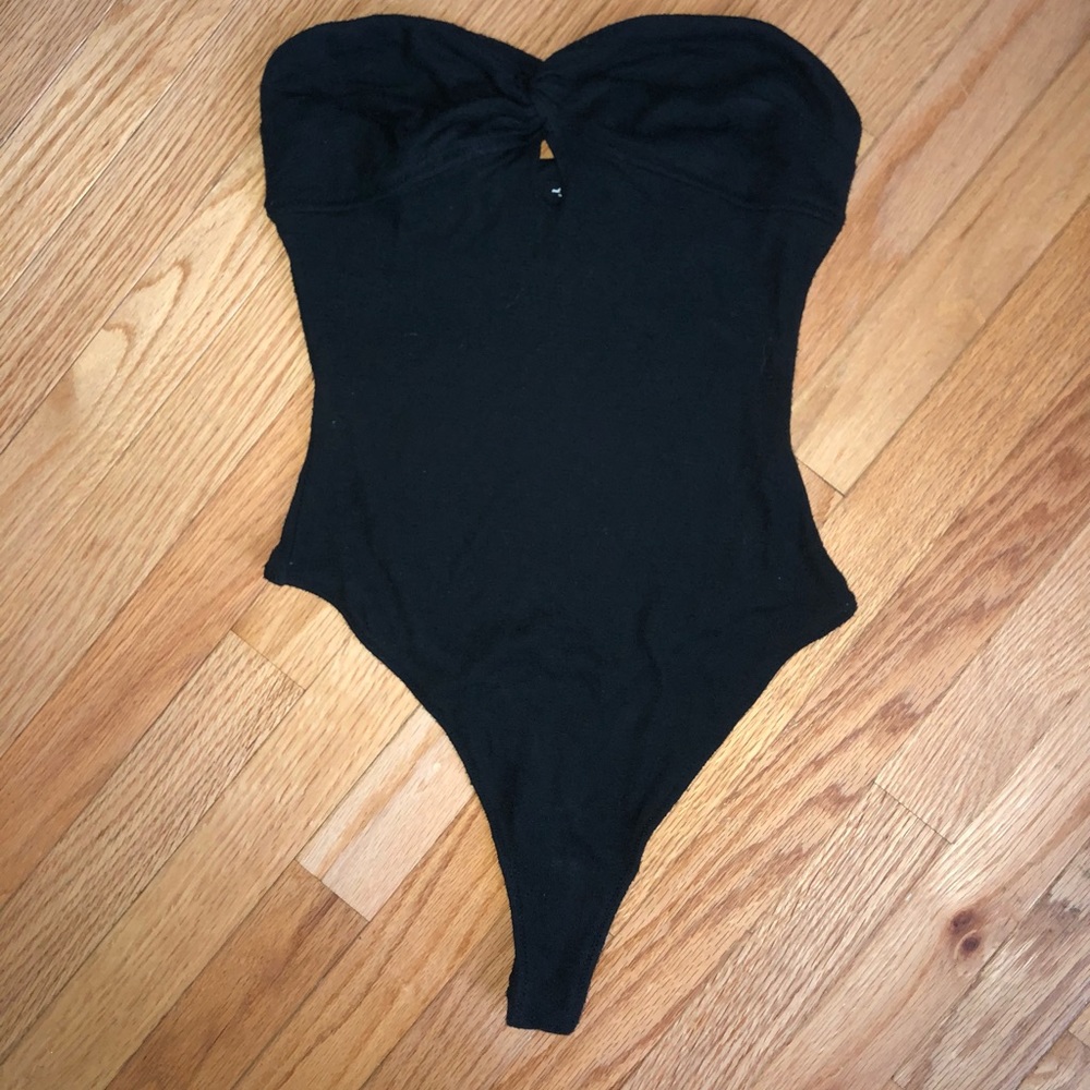 Black Urban Outfitters Strapless Bodysuit